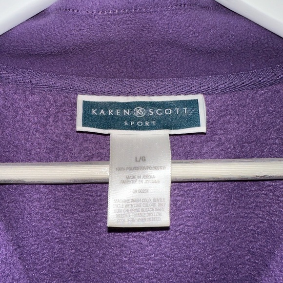 Karen Scott Sport Fleece Zip-Up Jacket - Picture 4 of 5